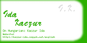 ida kaczur business card